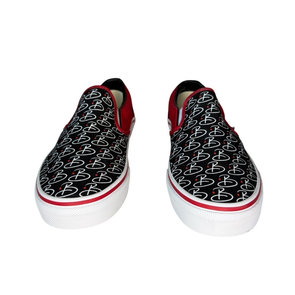 Vans Red and Black B Slip Ons - Picture 3 of 9